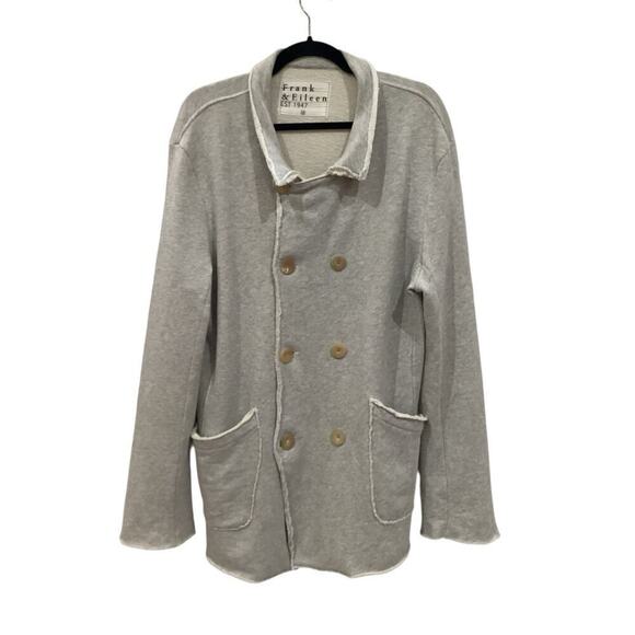 Frank & Eileen Belfast Triple Fleece Peacoat Jacket In Gray Melange Size Medium - Picture 6 of 14